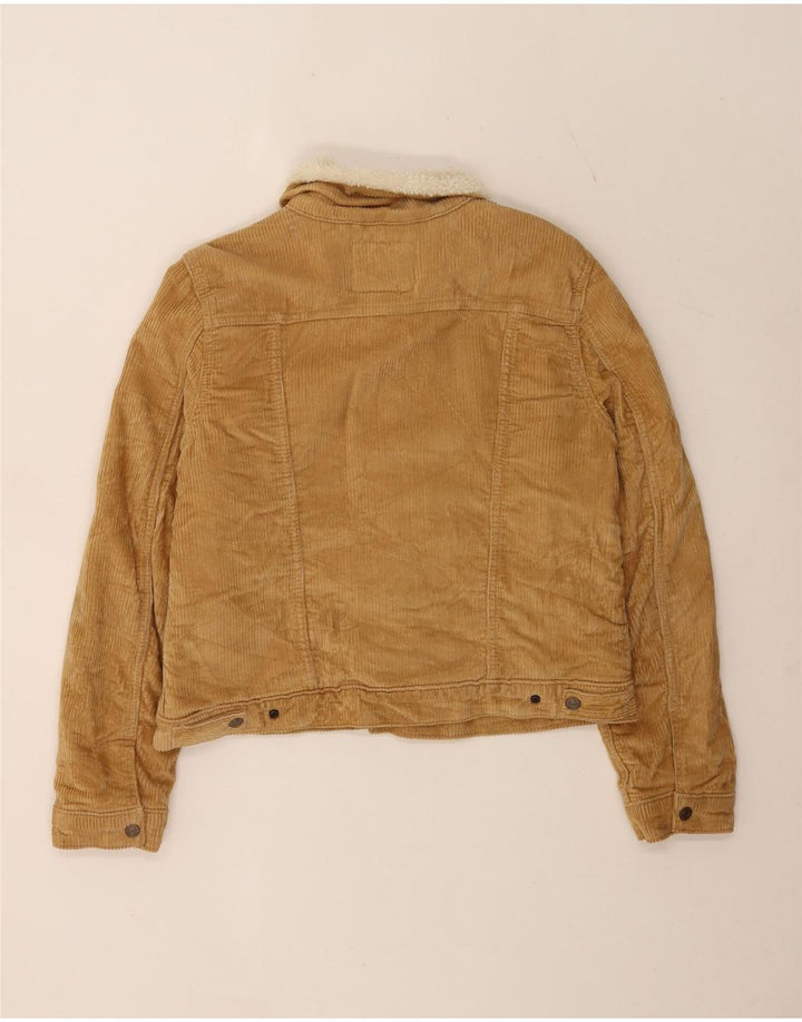 Levi's Dame Sherpa Corduroy-jakke UK 16 Stor Beige Bomuld