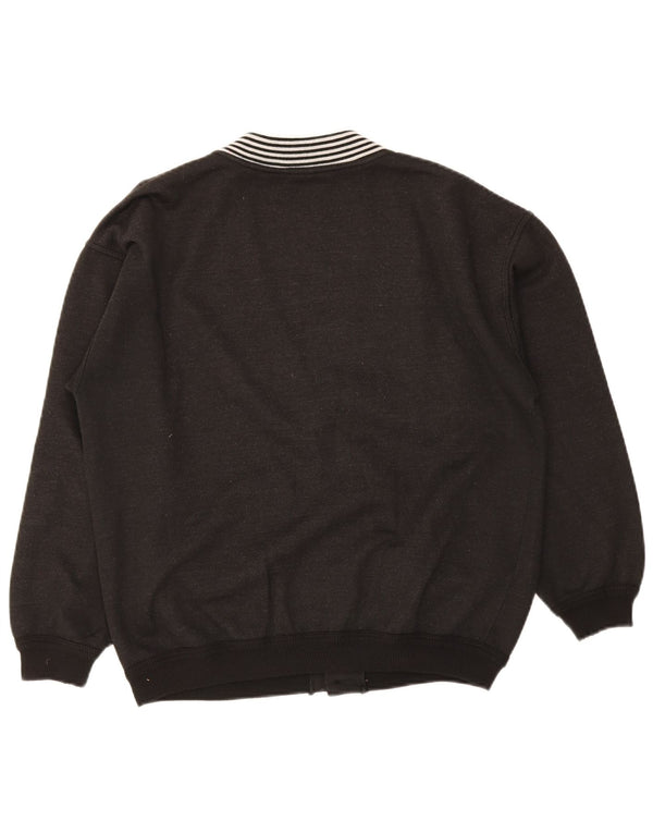 Vintage herre grafisk cardigan sweater medium sort