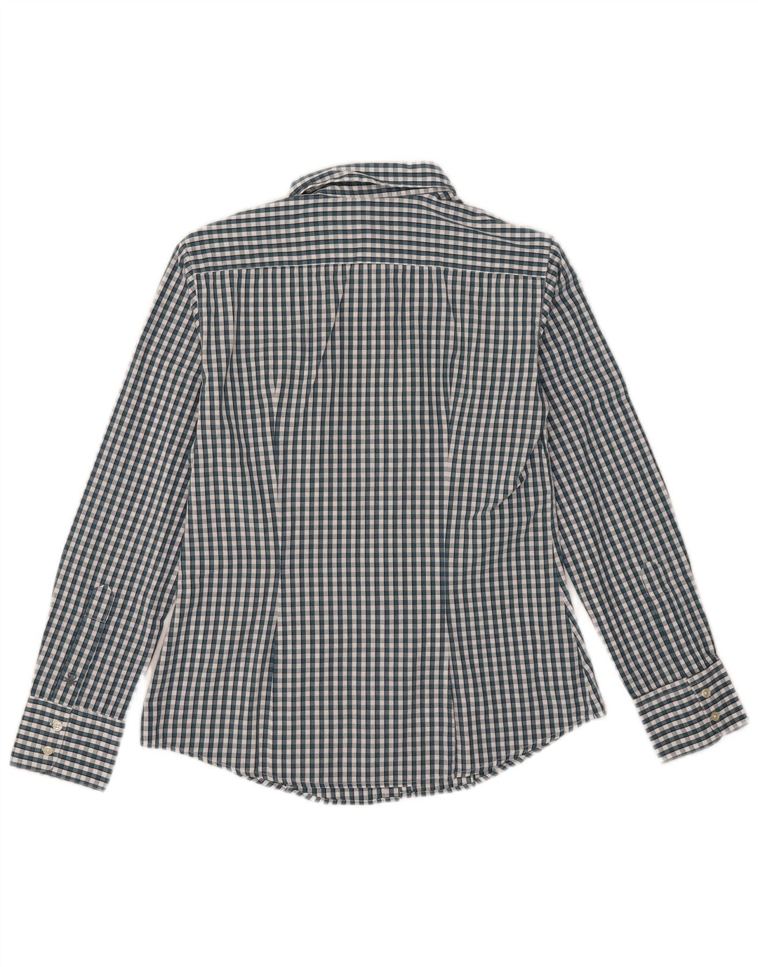 Benetton Dameskjorte UK 12 Mellemgrøn Gingham Bomuld