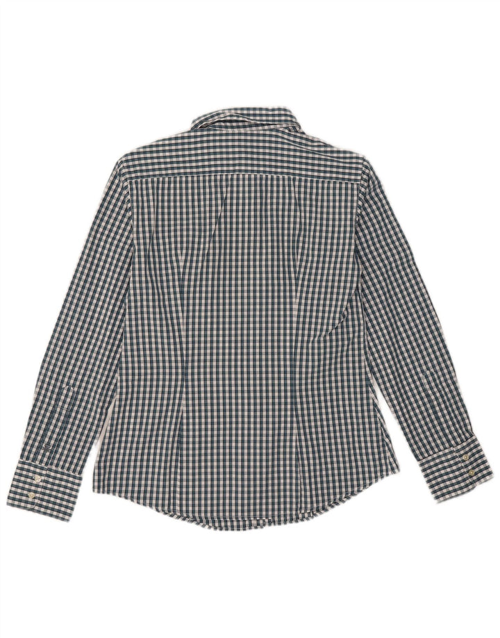 Benetton Dameskjorte UK 12 Mellemgrøn Gingham Bomuld