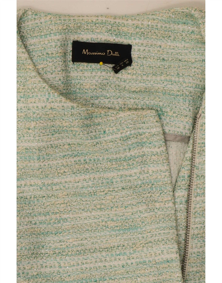 Massimo Dutti Dame Blazer Jakke EU 38 Lille Grøn Flecked
