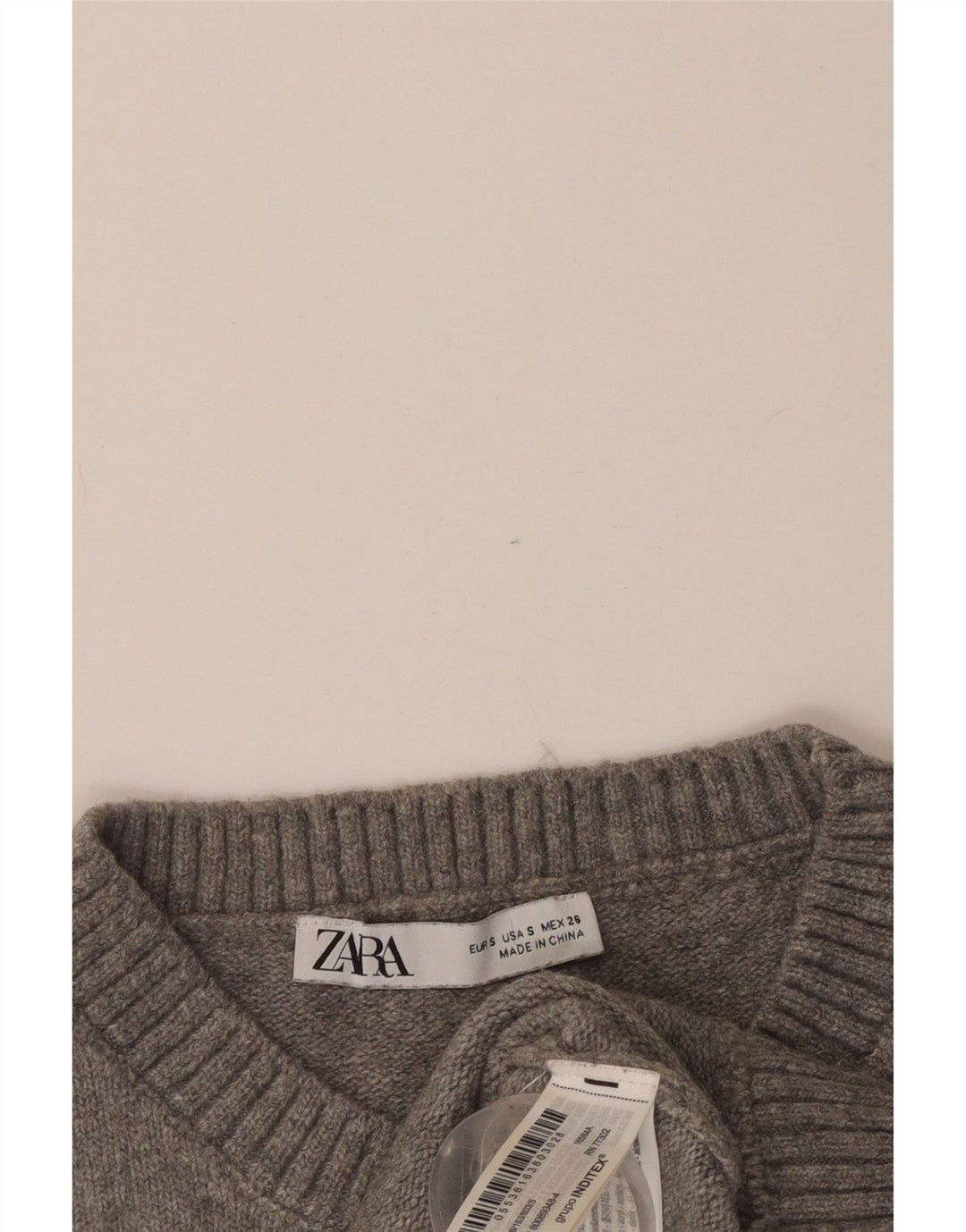 ZARA Womens Crop Vest Tank Top UK 10 Small Grå Polyester