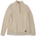 L.L.Bean Dame Oversized Zip Neck Sweatshirt Jumper UK 10 Small White