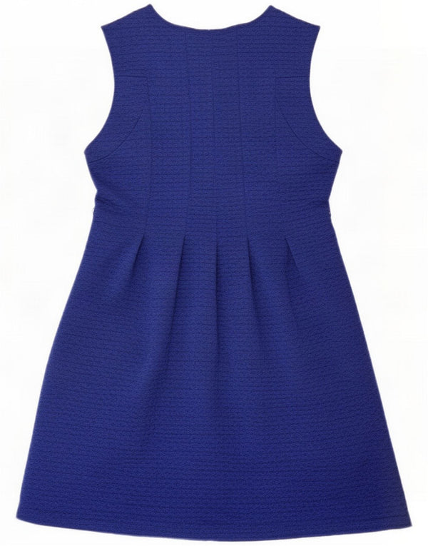 Oasis Dame Ærmeløs A-Line Kjole UK 14 Large Blue Geometric Polyester