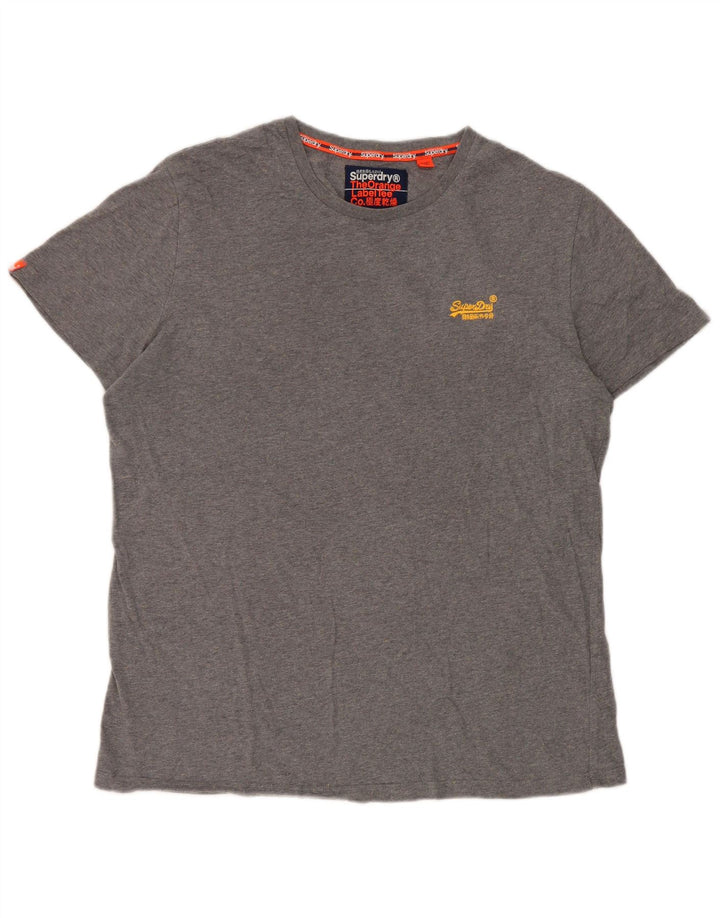 Superdry Herre T-shirt Top 2XL Grå Flecked Bomuld
