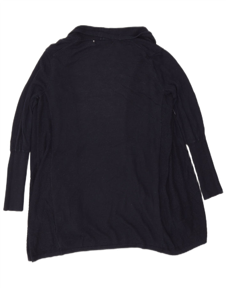 Marks & Spencer Womens Open Cardigan Sweater UK 10 Small Navy Blue Acryl