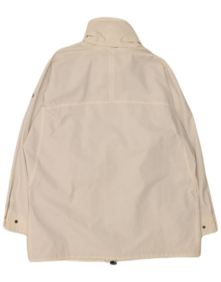 Navy Herre Hooded Loose Fit Utility Jacket IT 52 XL Hvid Bomuld