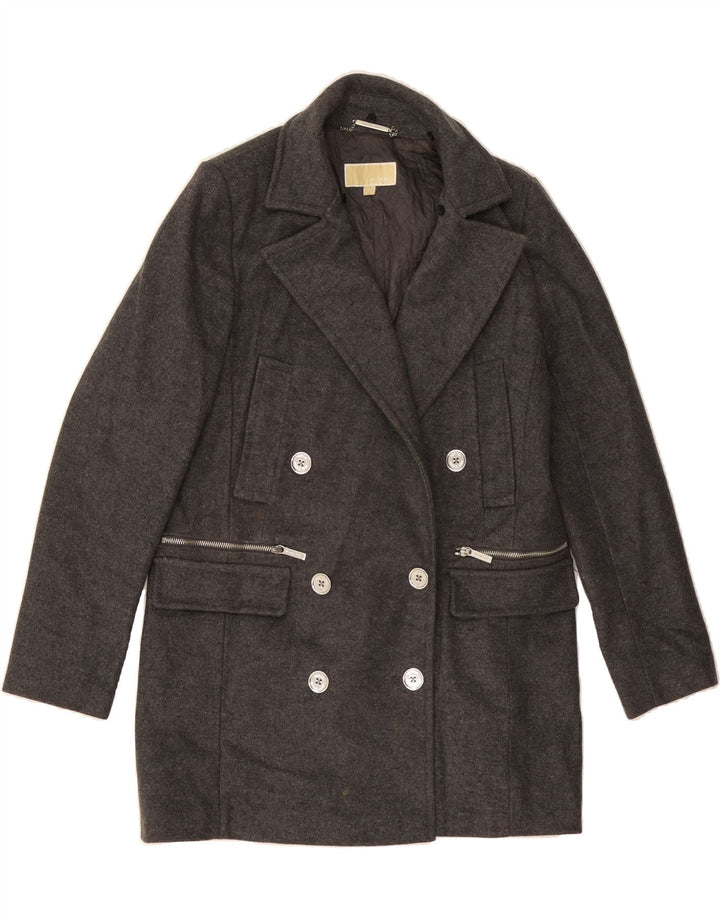 MICHAEL KORS Womens Double Breasted Coat UK 16 Large Grey Wool Vintage Michael Kors and Second-Hand Michael Kors from Messina Hembry 