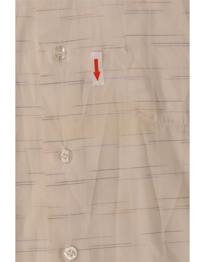 Vintage herreskjorte medium hvid nålestribet bomuld