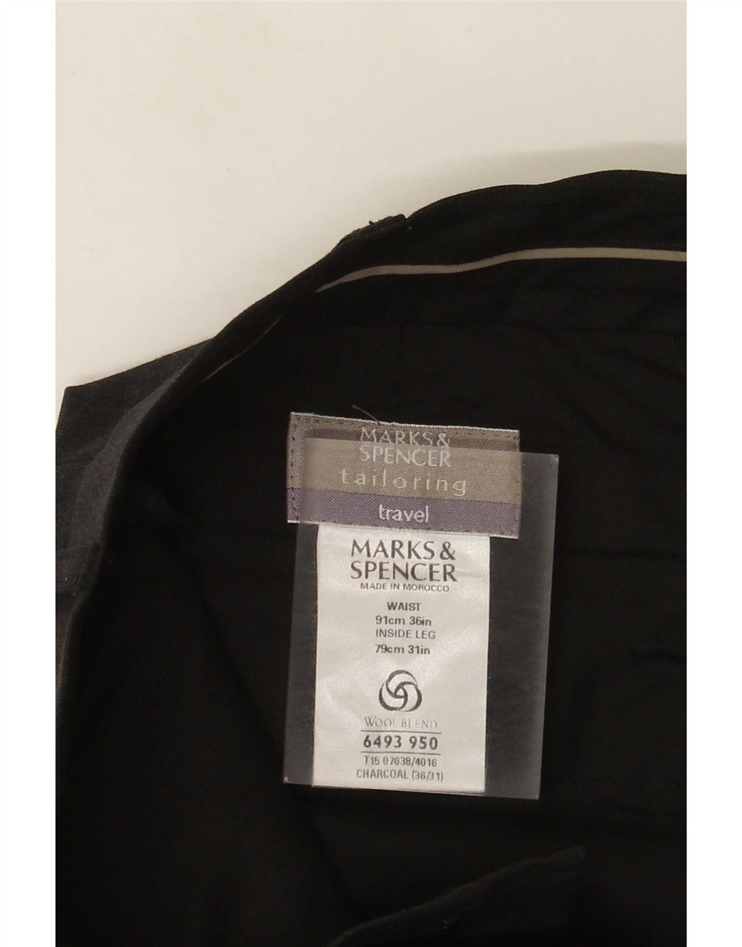 Marks & Spencer Herre skræddersyede jakkesætsbukser W36 L31 Grå polyester