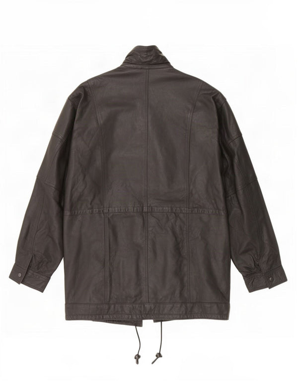 Vintage Herre Duffle Læderjakke UK 42 XL Sort