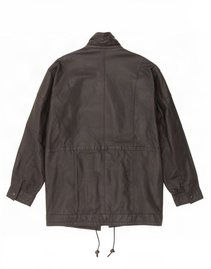 Vintage Herre Duffle Læderjakke UK 42 XL Sort