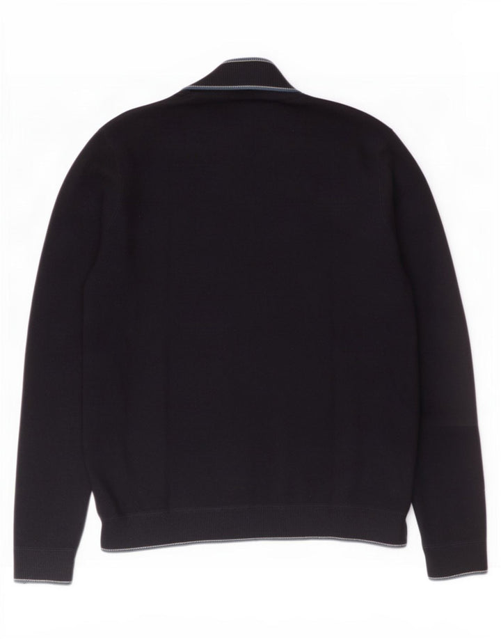 Ted Baker Herre Cardigan Sweater Størrelse 4 Large Navy Blue Polyamide