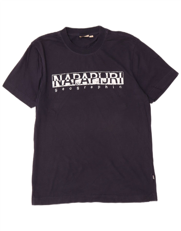 Napapijri Herre grafisk T-shirt Top Medium Navy Blue