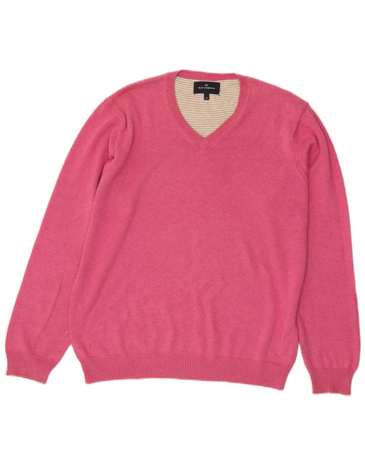 Marks & Spencer Herre V-hals sweater Medium Pink Bomuld