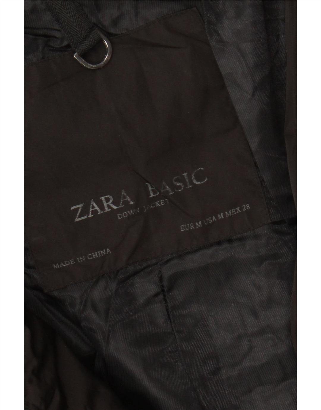 Zara Womens Polstret Frakke UK 12 Medium Sort Polyester