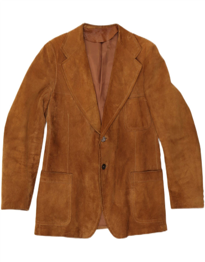 Vintage herre 2 knap ruskind blazer jakke UK 38 medium brun