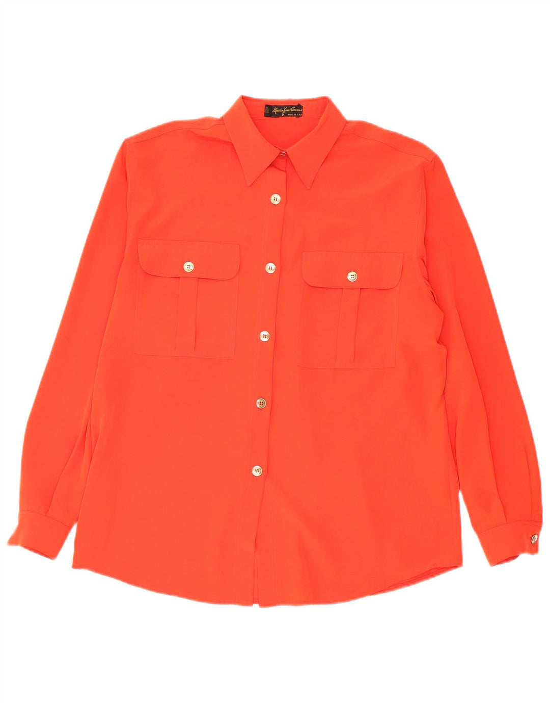 Mario Pucci Cecconi Dame Oversized skjorte Bluse IT 42 Medium Orange