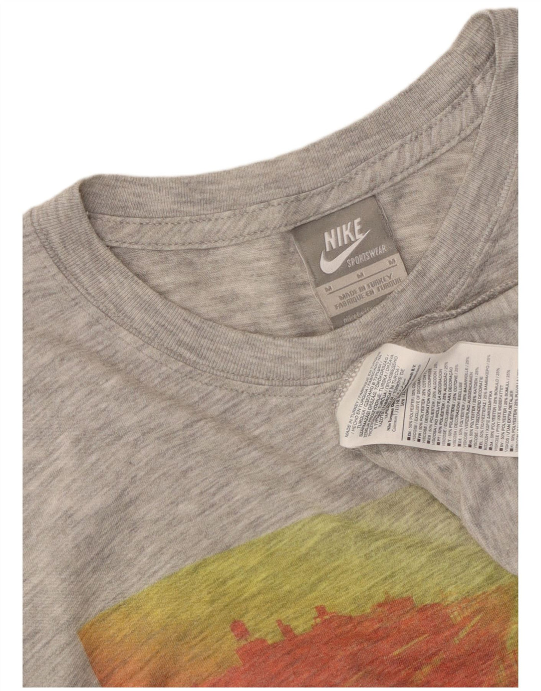 Nike Herre grafisk T-shirt Top mellemgrå Flecked Polyester