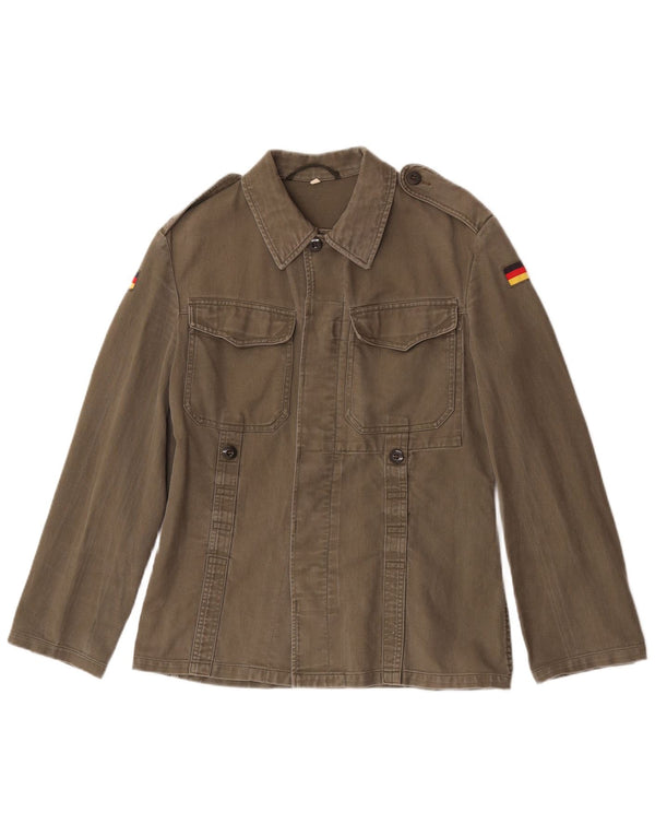 Vintage Militærskjorte til kvinder UK 10 Small Khaki