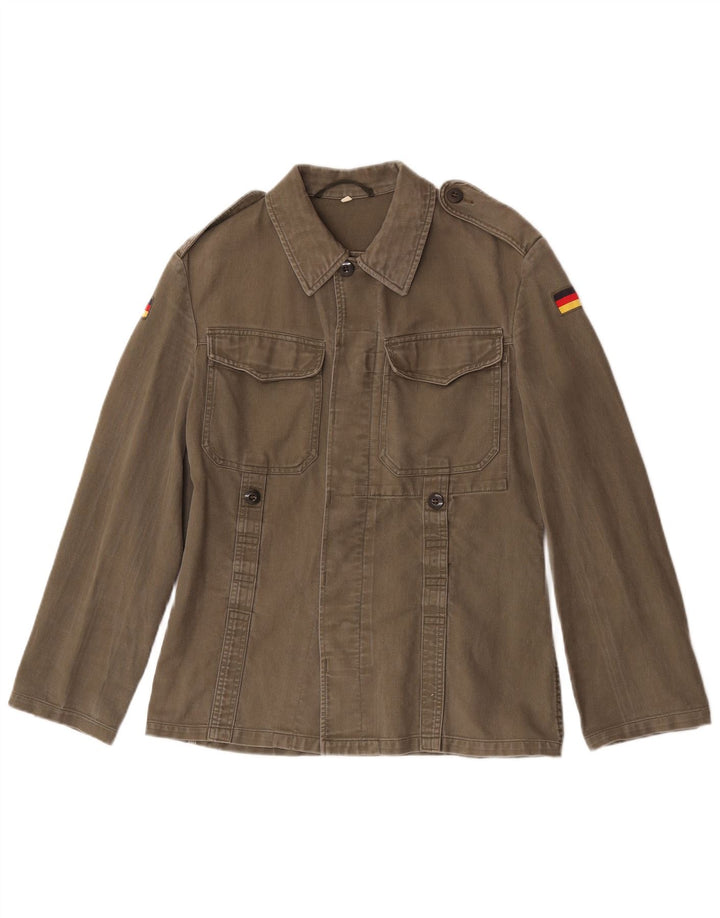 Vintage Militærskjorte til kvinder UK 10 Small Khaki