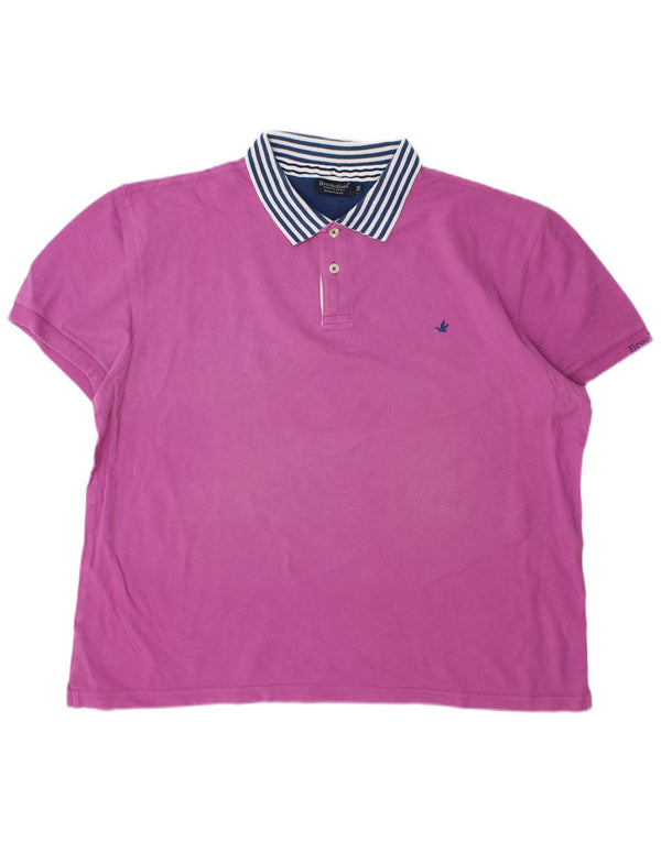 Brooksfield Rugby Polo Shirt til mænd IT 56 XL Lilla Bomuld