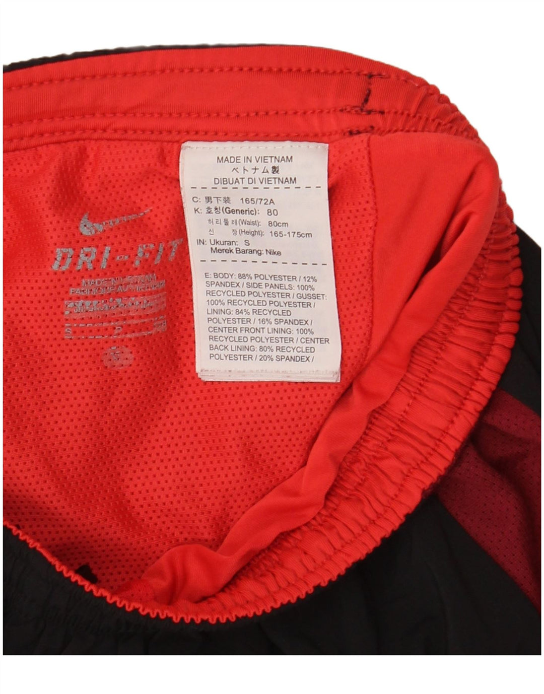 Nike Dri Fit sportsshorts til mænd Small Black Colourblock Polyester