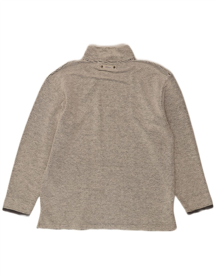 WEIRD FISH Herre Zip Neck Sweatshirt Jumper Large Grå Bomuld