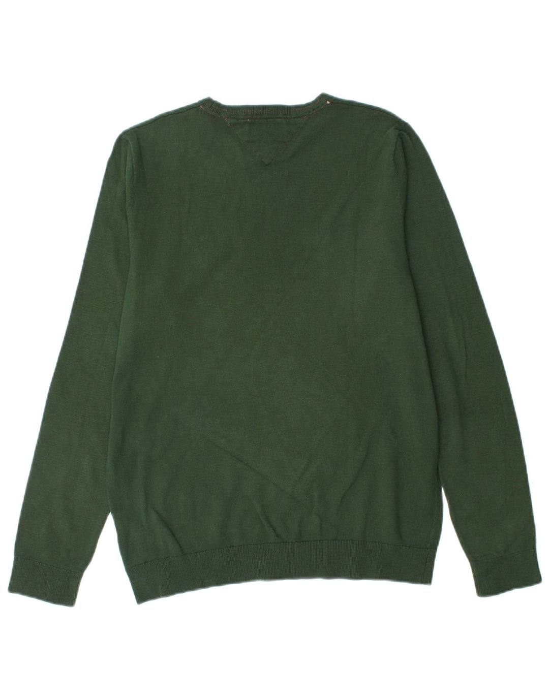 TOMMY HILFIGER Mens Crew Neck Jumper Sweater Medium Green Cotton