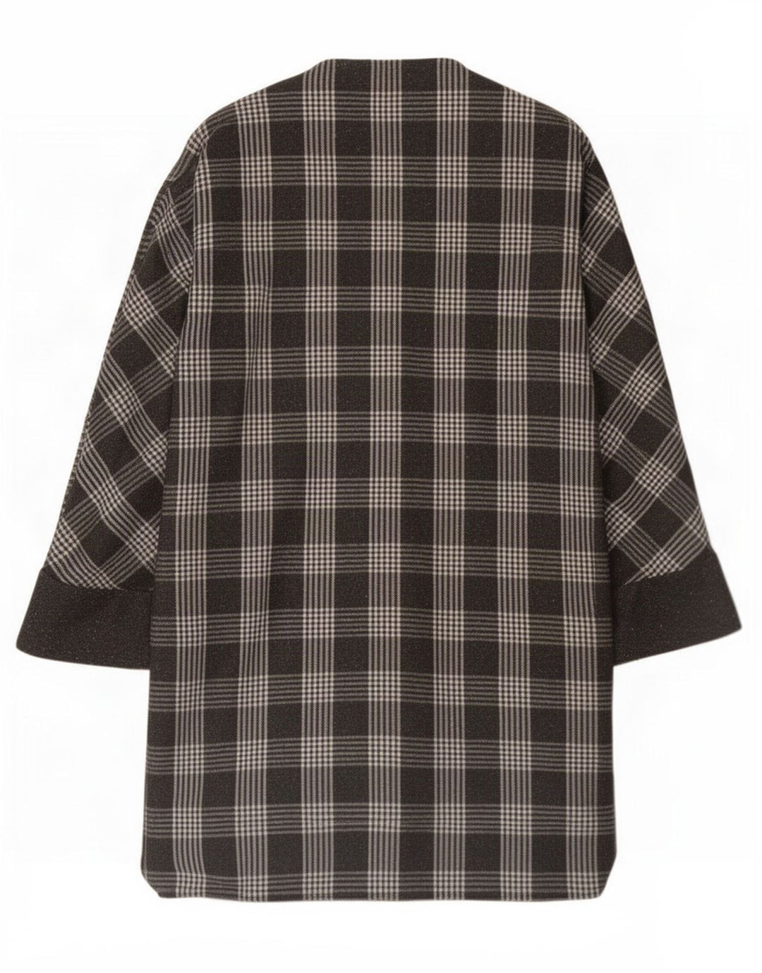 Vintage dameoverfrakke IT 48 XL Grå ternet Angora
