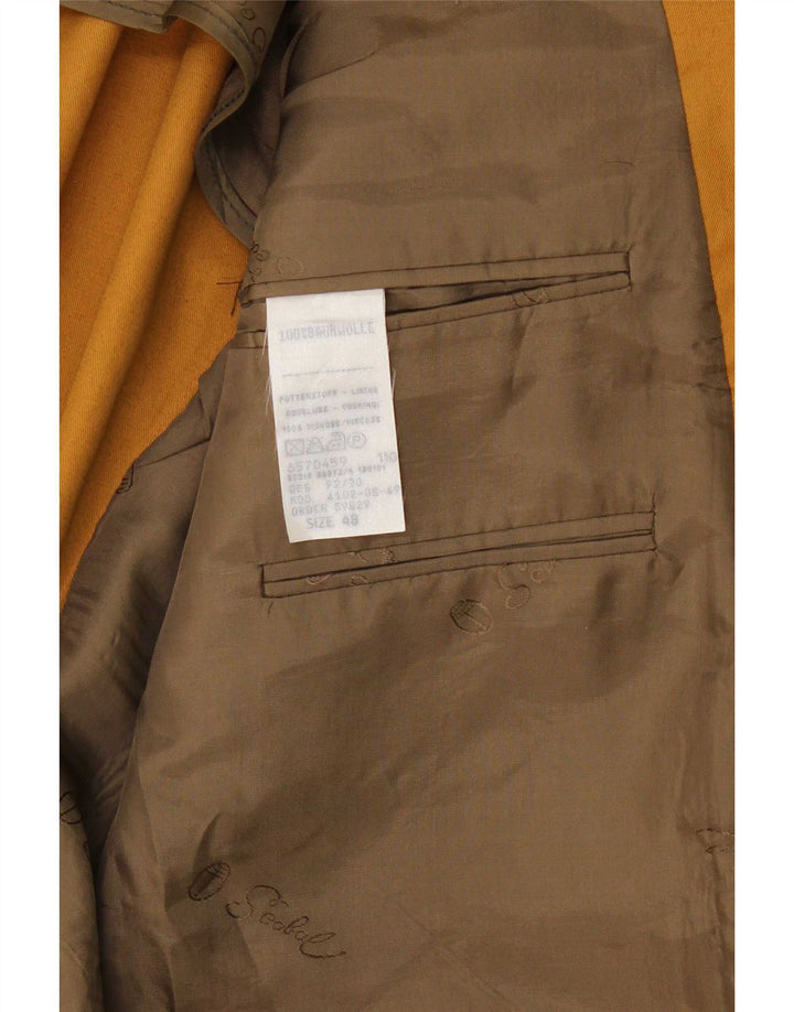 Vintage Herre 2-knap 2-delt jakkesæt IT 48 Medium W32 L32 Gul Bomuld
