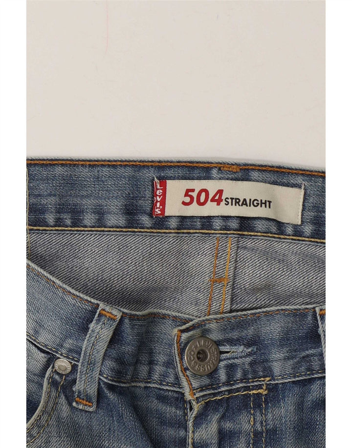 Levi's Herre 504 lige jeans W36 L30 Blå