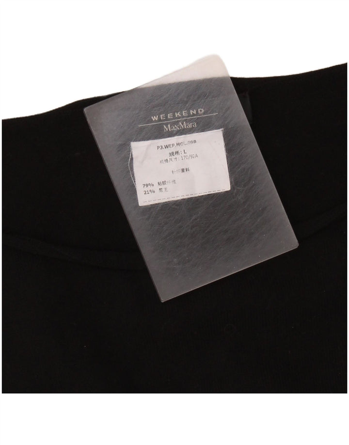 MAX MARA Dame Weekend Boat Neck Jumper Sweater UK 16 Large Black