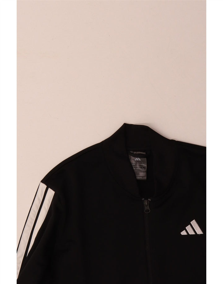 ADIDAS træningsdragt topjakke til kvinder UK 8/10 Lille sort polyester