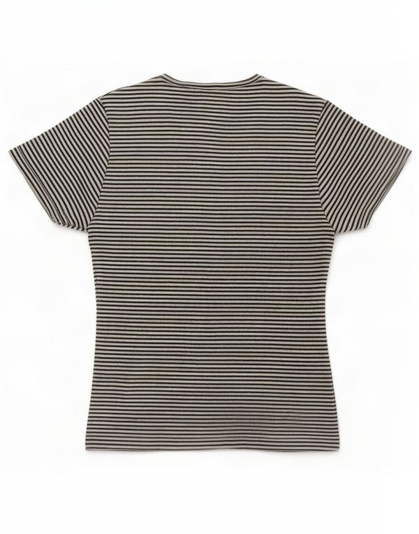 Lee Womens T-Shirt Top UK 12 Medium Grey Striped Cotton