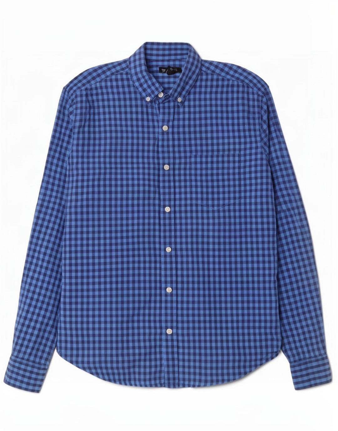 Gap Herre Standard Fit skjorte Medium Blue Gingham Cotton