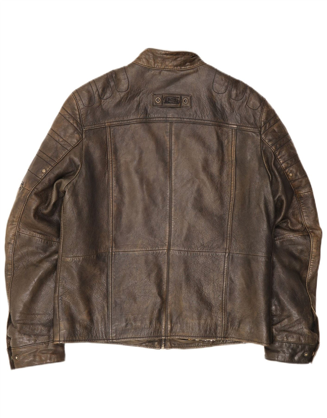 Camel Active Herre Læder Racer Jakke IT 50 Stor Brun