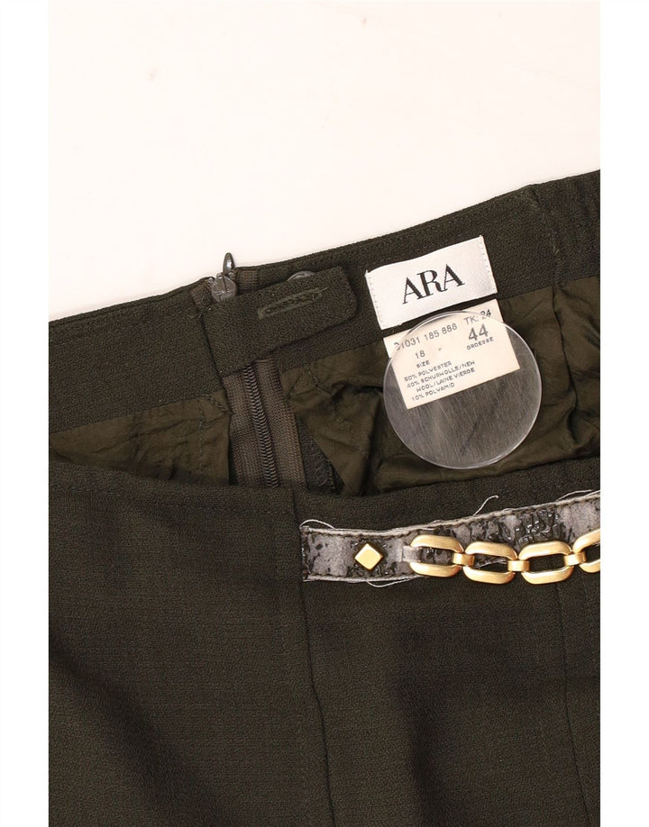 ARA lige nederdel til kvinder UK 18 XL W34 Khaki Polyester
