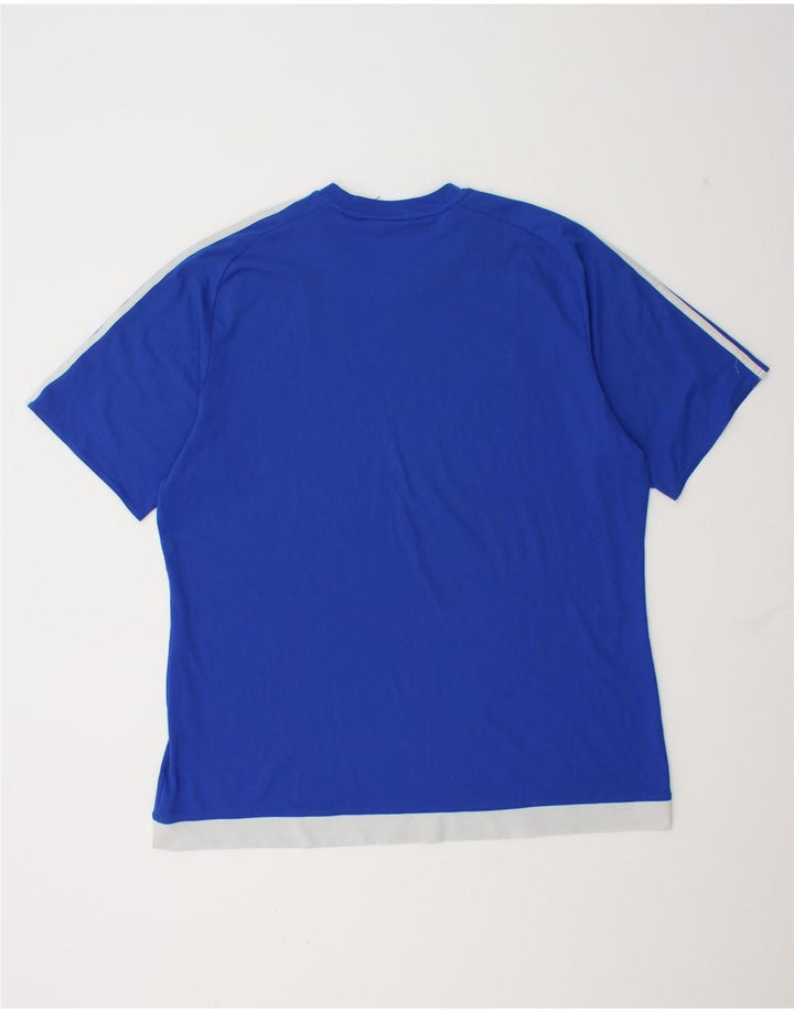 Adidas Herre Climalite T-Shirt Top XL Blå Colourblock Polyester