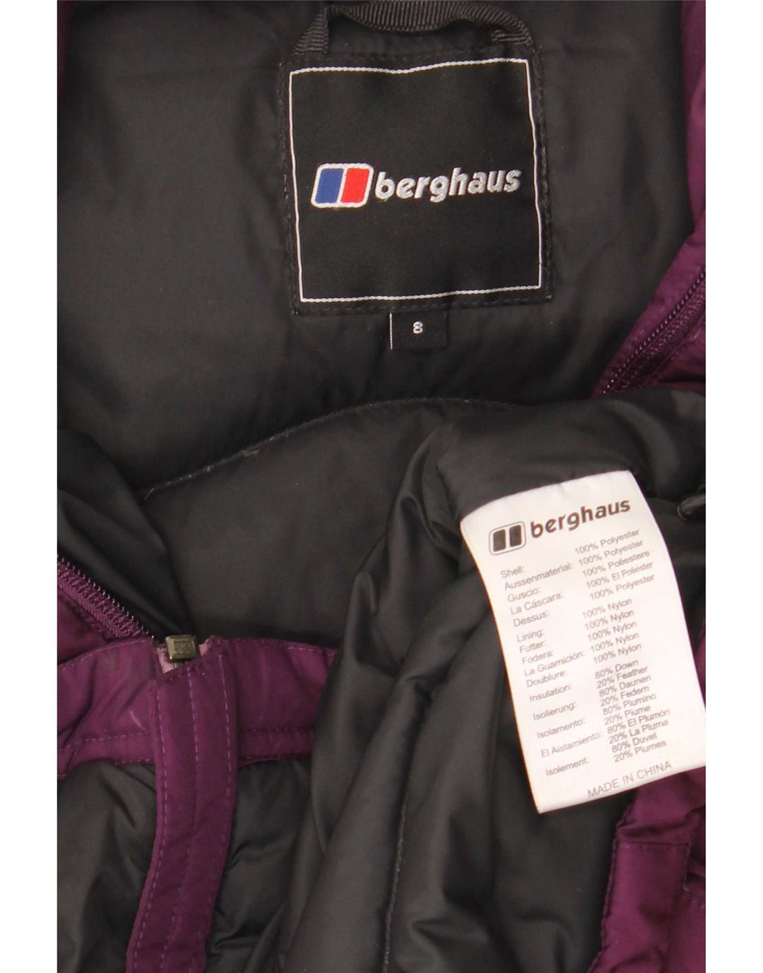 Berghaus polstret jakke til kvinder UK 8 Lille lilla polyester