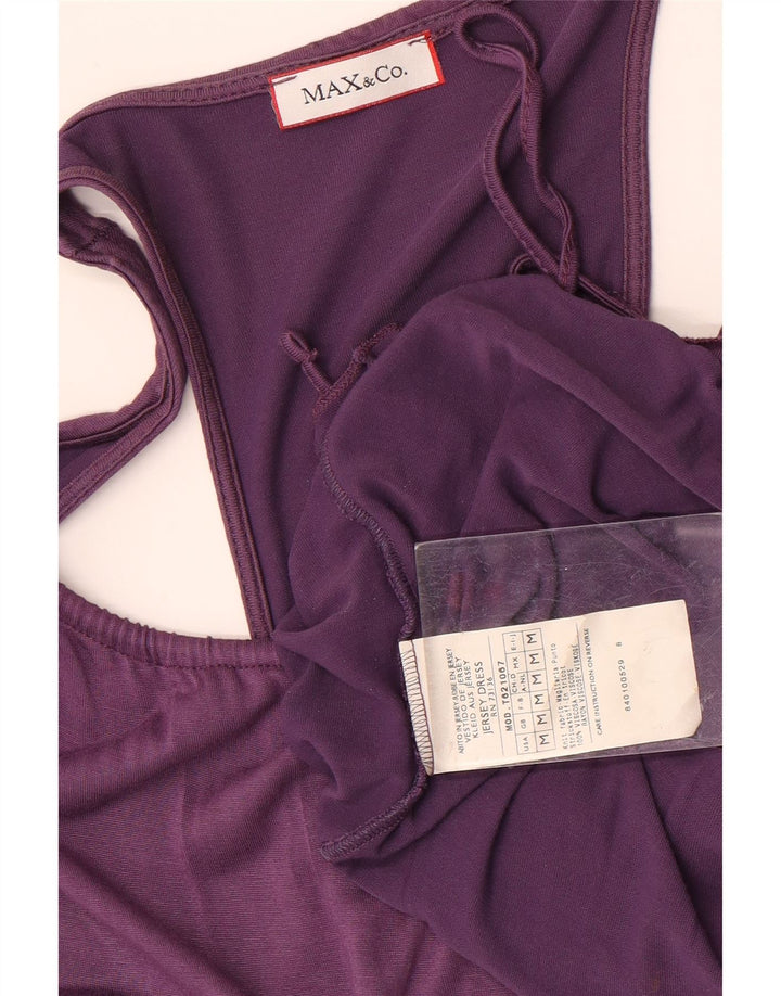 Max & Co. Dame ærmeløs A-line kjole UK 14 Medium Lilla Viscose