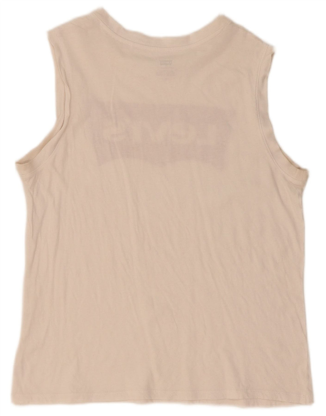 Levi's Kvinder Grafisk Vest Top UK 14 Medium Off White