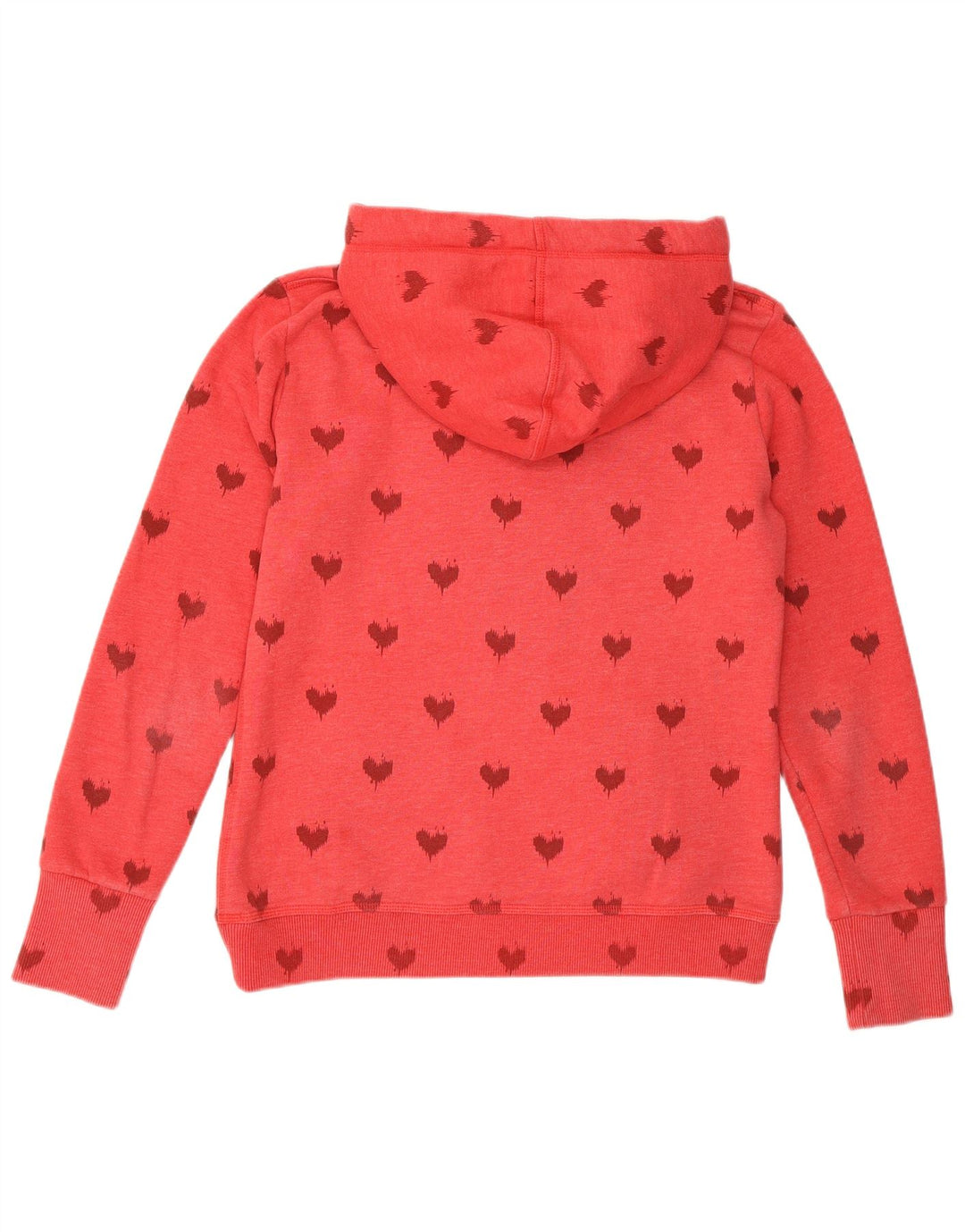 SUPERDRY Grafisk hættetrøje til kvinder UK 14 Medium Red Heart