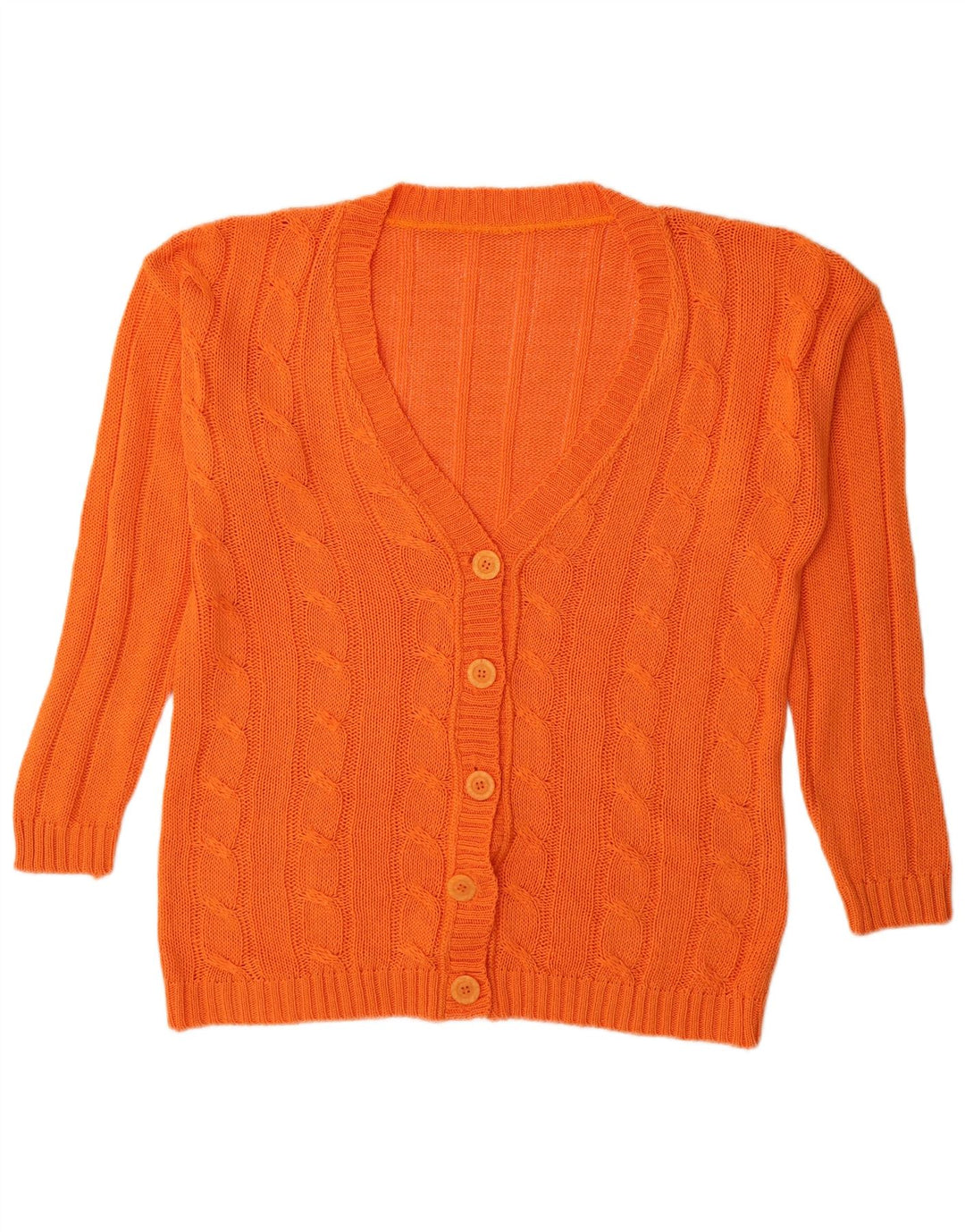 Vintage dame cardigan sweater UK 16 Large Orange