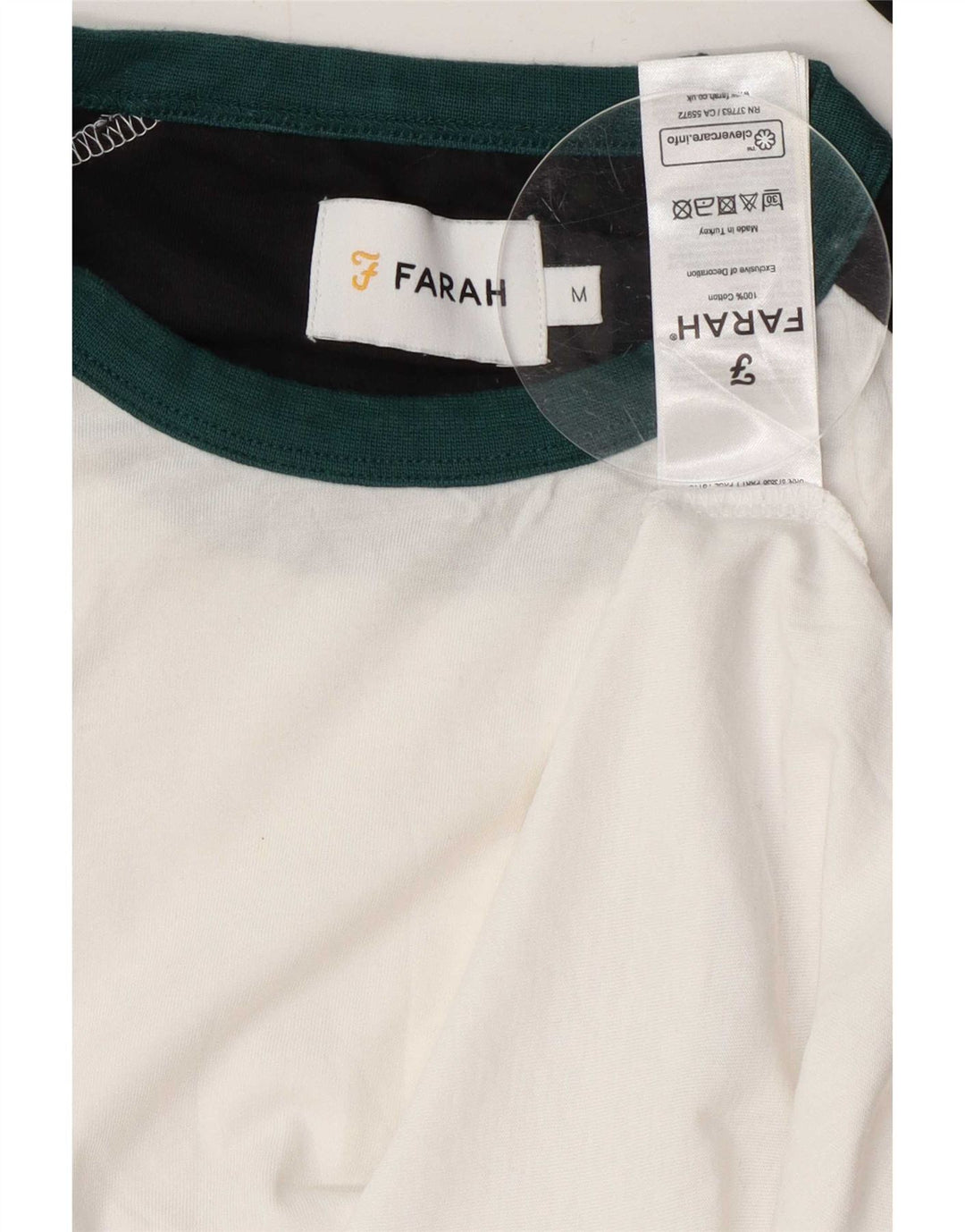 Farah Herre Top Langærmet Medium White Colourblock Bomuld