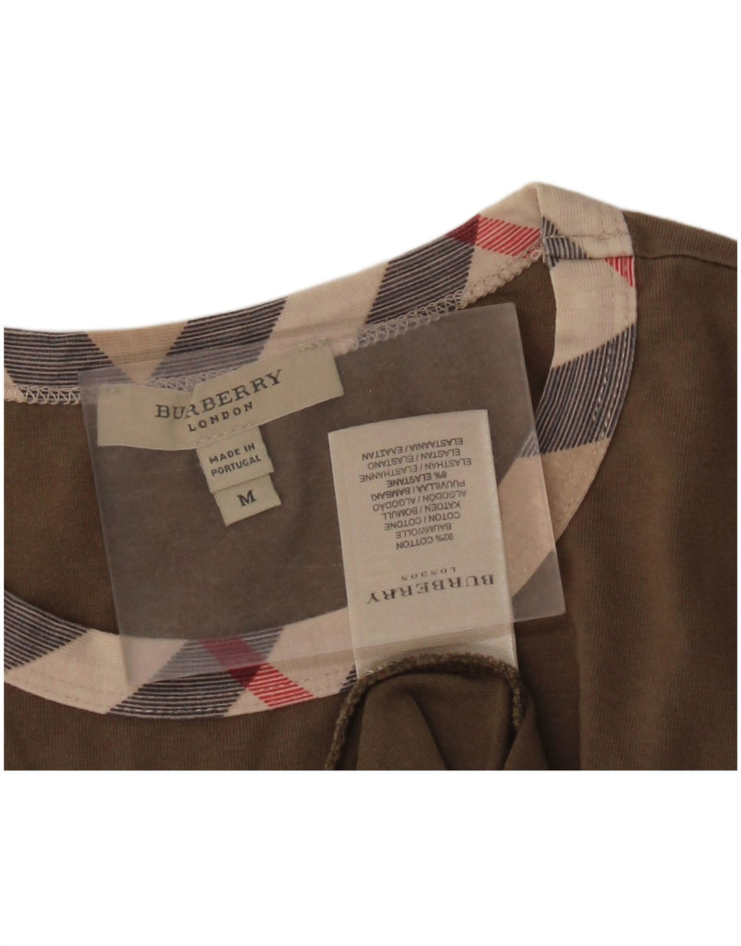 BURBERRY T-shirt top til kvinder UK 12 Medium Khaki Bomuld