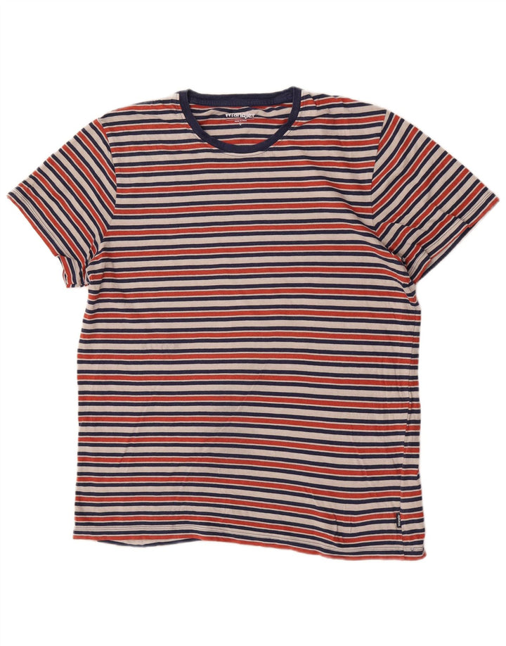 Wrangler Herre T-shirt Top Stor flerfarvet stribet bomuld