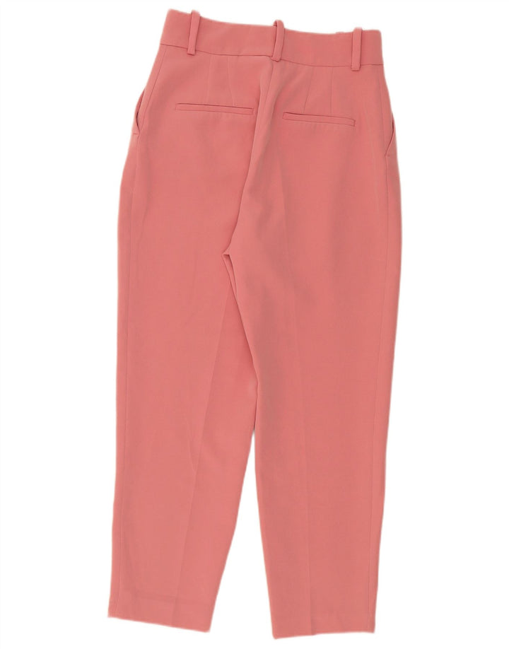 ZARA Womens Tapered Chino Trousers Medium W28 L26 Pink Polyester