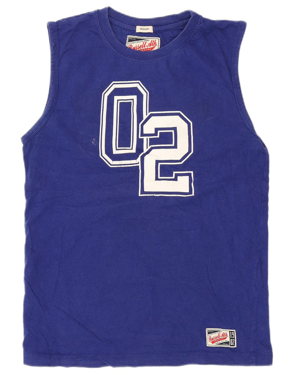 Russell Athletic Herre Grafisk Vest Top Medium Blue Bomuld