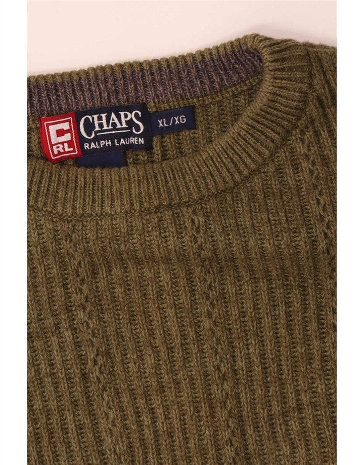 Chaps Herre Crew Neck Jumper Sweater XL Khaki